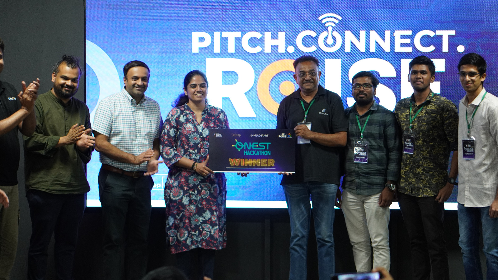 Receiving the Winner Certificate by Mr.Shankar and Team