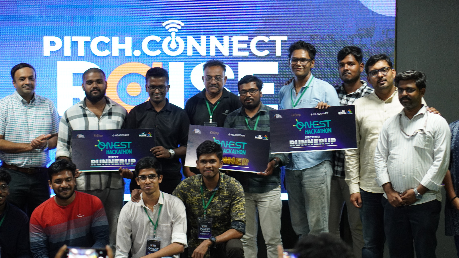 Receiving the Winner Certificate by Mr.Shankar and Team along with other participants